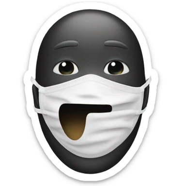 A mask with a smile getting took off in the emoji underneath his crying sticker