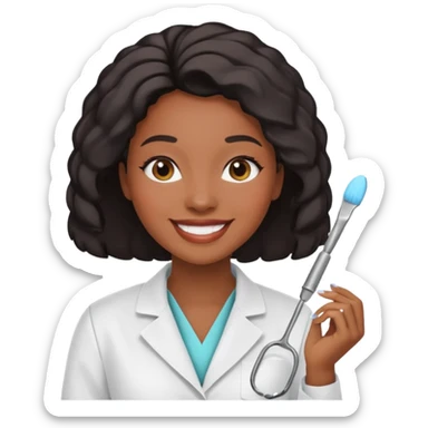 Black women beautician sticker