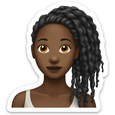 Black girl with locs sticker