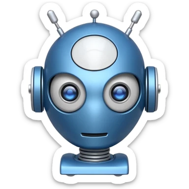 tête de robot cosmonaute bleu et blanc avec une antenne sticker