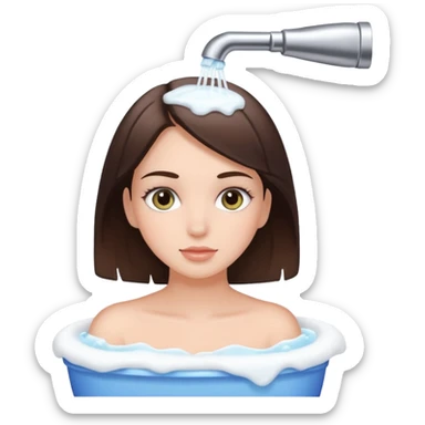 Brunette girl washing her lashes sticker