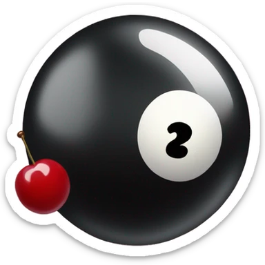 8 ball with cherry sticker