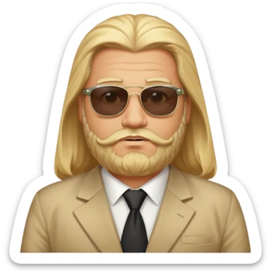 fat male blond long hair agent with three-day-beard in egypt with pyramid. sticker