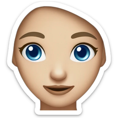 Brunette Female blue eyes livid Christmas elf sticker