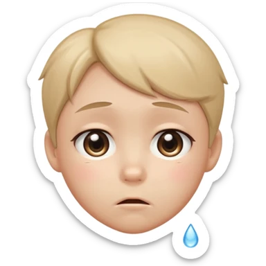 Full Beary eary eyes, trembling lips, small frown, glossy tears, emotional anime expression, soft shadows sticker