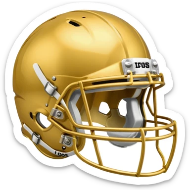 College football player helmet in gold color  sticker