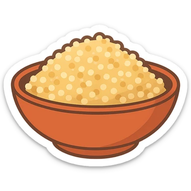 flat toon style simple flat bowl of quinoa sticker