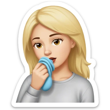 an woman who smell a sock sticker