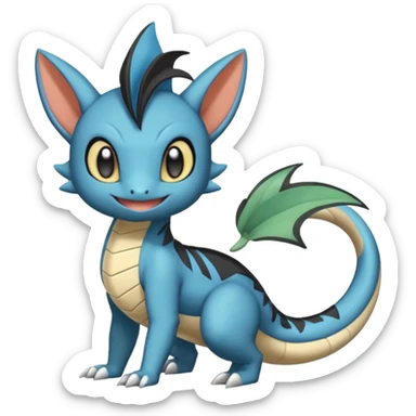 Cute handsome Meloetta-Dewott-Salandit-Nargacuga-Pokémon-Fakémon-fusion-hybrid-creature sticker