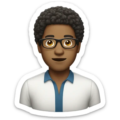 Light skin man with a slight Afro and glasses  sticker