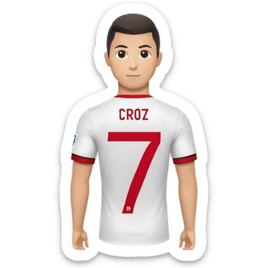 soccer jersey with number 7 and CR7 text sticker