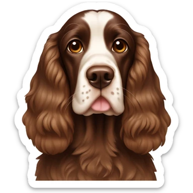 Chocolate with tan English cocker spaniel sticker