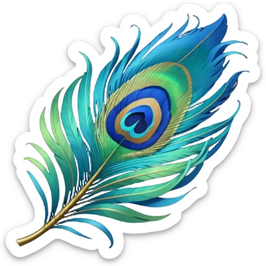 Create a single peacock feather emoji for instagram bio sticker