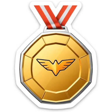 Can you please create a medal like this " 🥇 " that won't have the tape, and that will be octagon shaped. And inside it, instead of having the number " 1 " please change it with Mclaren logo. sticker