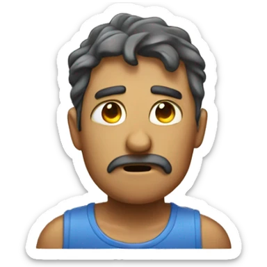 a person who is tired of the heat sticker