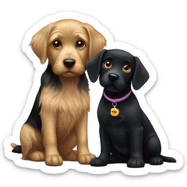 Black lab and Yorkie  sticker