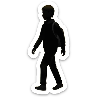 silhouette walking through a glowing doorway sticker