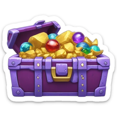 Pokemon Game LootCase Purple Chaotic Color Rich Treasure Legendary Epic Items and Pokemons Inside sticker