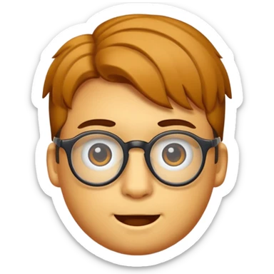 Erstelle mir eine Emoji von einem Jungen. Herkunft: Südamerika, Jung und Gutaussehend, mit durchsichtiger Brille und anderer Frisur  sticker