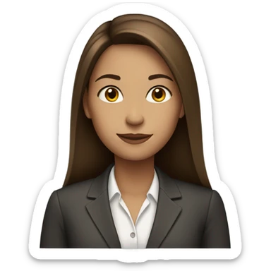 business woman long straight brown hair  sticker