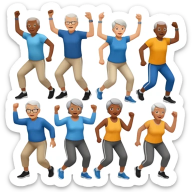 an emoji showing older people with power of $MOVEMENT sticker