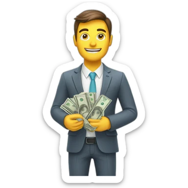digital marketing expert with money in his hands sticker