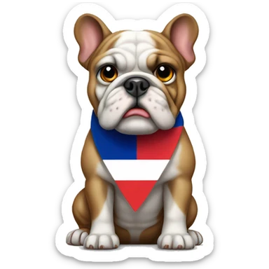 bulldog with France flag sticker