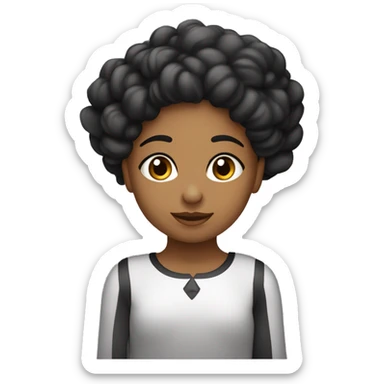 Duas meninas dormindo juntas lado a lado. Uma de cabelo cacheado morena e outra na cor branca, cabelo comprido liso na cor preta sticker