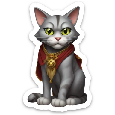  Warcraft cat in Uncle Scrooge style, mysterious eyes, intricate lips, masterpiece pose sticker