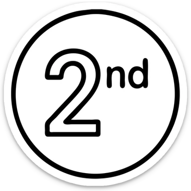 first ,a 2 in a circle with 'nd' in the circle sticker