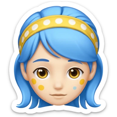 blue hairband with yellow spots, simple and clear sticker