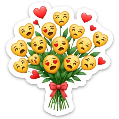 A bouquet of heartbroken emojis  sticker