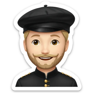 Edouard Manet artist wear black berret hat sticker