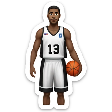 Zach Leday wearing Partizan basketball jersey sticker