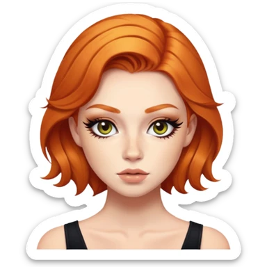 pretty ginger baddie with eyeliner  sticker