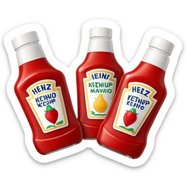 One Heinz Ketchup Sachets 10ml and One Heinz Mayonnaise Sachets 10ml nella stessa emoji (senza faccina) sticker