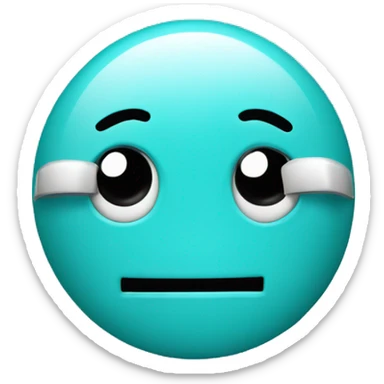 Emoticono de pez disco turquesa sticker