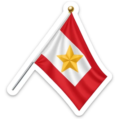 Bandeira do Pará em cor vermelho e uma listra banca na vertical e uma estrela dourada no centro sticker