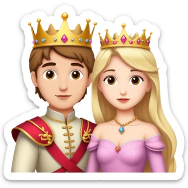 White Princess and prince love sticker