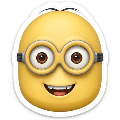Minion emoji with a round head  sticker