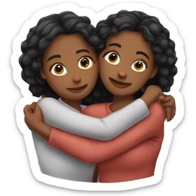 Two girlfriends hug sticker