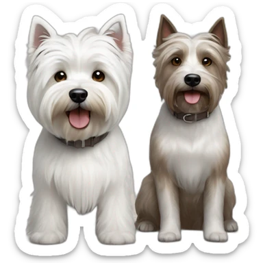 West Highland White Terrier and brown gray boomer dog sticker