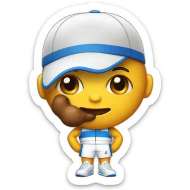 Poop emoji in tennis uniform sticker