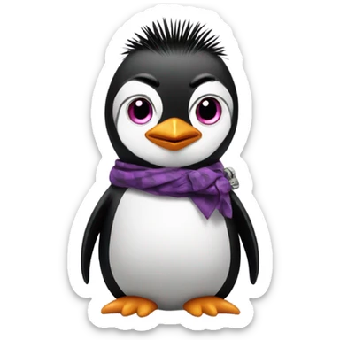 Punk rock penguin sticker