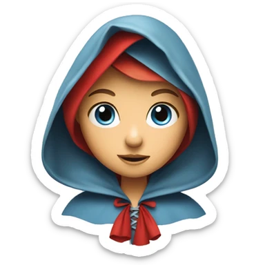 Little Red Riding Hood looks straight exact same emoji but with blue eyes sticker