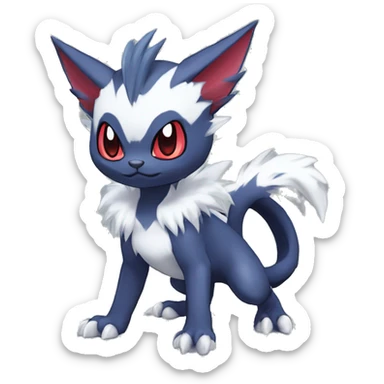Edgy Cool Chibi Sneasel-Nargacuga-Absol-Pokémon-Fakémon-fusion-cat Full Body sticker