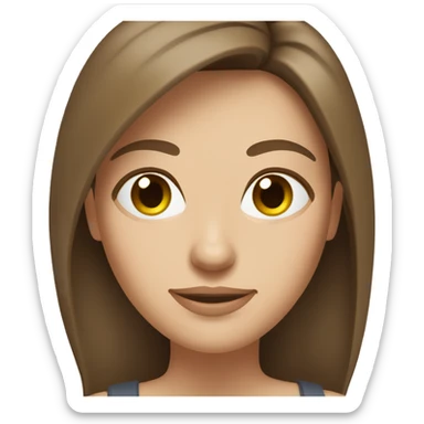 pretty middle age woman grass green eyes and straight brown hair casual sticker