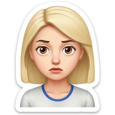 Woman with hand on cheek, confused facial expression with raised eyebrow sticker