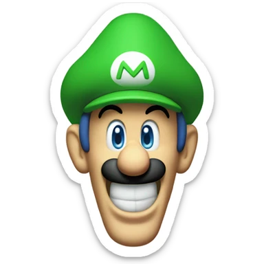 inverted luigi from mario screaming sticker