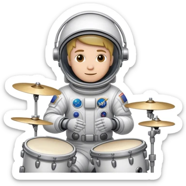an astronaut playing the drums sticker